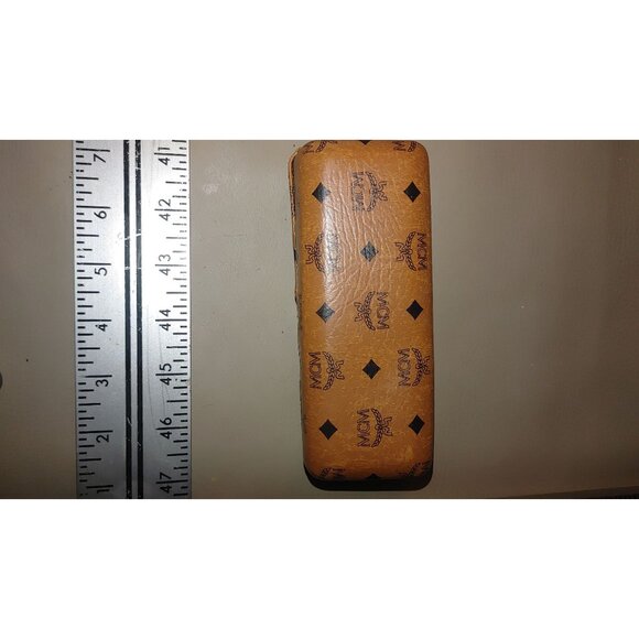 Munchen Vintage MCM Camel Brown Monogram Eyeglass Case Hard Shell 6x3x2 Leather - Picture 9 of 15